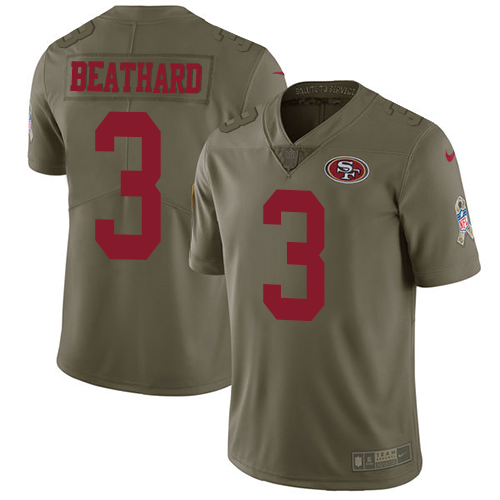 San Francisco 49ers Limited Olive Men C. J. Beathard NFL Jersey #3 2017 Salute to Service